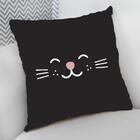 Almofada Decorativa Cheia C/ Zíper 25x25cm  Gato Preto