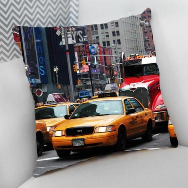 Almofada Decorativa Cheia C/ Zíper 25x25cm  New York