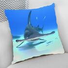 Almofada Decorativa Cheia C/ Zíper 25x25cm  Tubarão Martelo