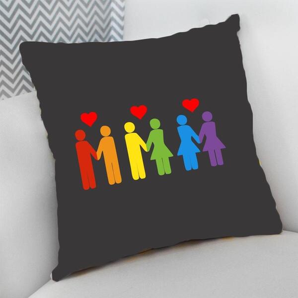 Almofada Decorativa Cheia C/ Zíper 40 X 40cm  O Amor Lgbt