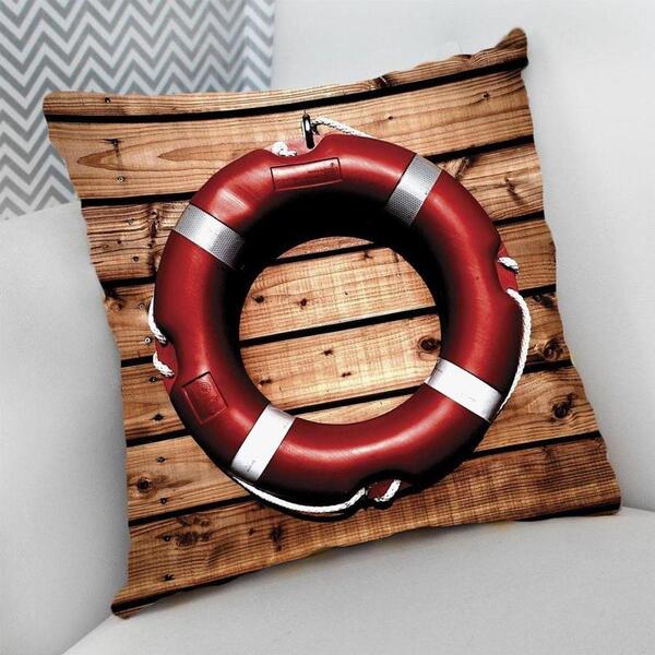 Almofada Decorativa Cheia C/ Zíper 40x40 Bóia Retrô