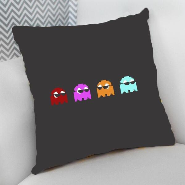 Almofada Decorativa Cheia C/ Zíper 40x40 Geek Criativo Pacman
