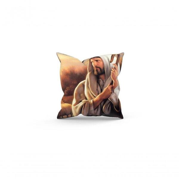 Almofada Decorativa Cheia C/ Zíper 40x40 Jesus Bom Pastor