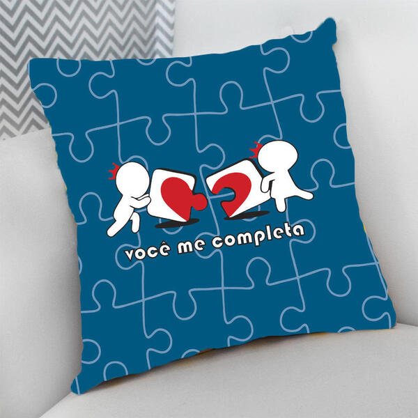 Almofada Decorativa Cheia C/ Zíper 40x40 Namorados Você Me Co