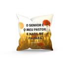 Almofada Decorativa Cheia C/ Zíper 40x40 O Senhor É Meu Pastor