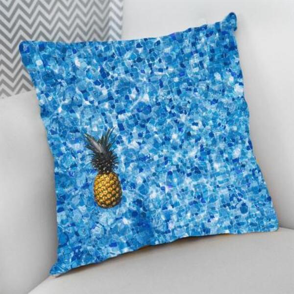 Almofada Decorativa Cheia C/ Zíper 40x40cm  Abacaxi