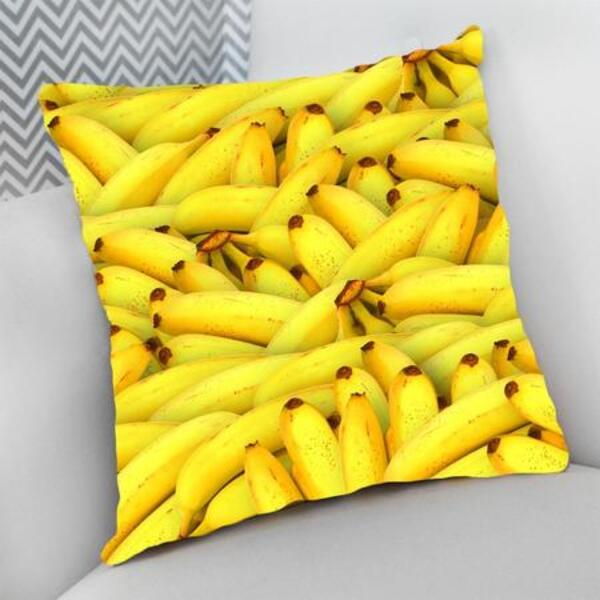 Almofada Decorativa Cheia C/ Zíper 40x40cm  Bananas