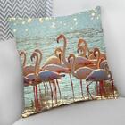 Almofada Decorativa Cheia C/ Zíper 40x40cm  Flamingo Na Água