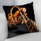 Almofada Decorativa Cheia C/ Zíper 40x40cm  Moto De Madeira