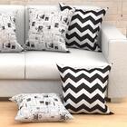 Almofada Decorativa Chevron Preta 60cm X 60cm 6 Unidades Com