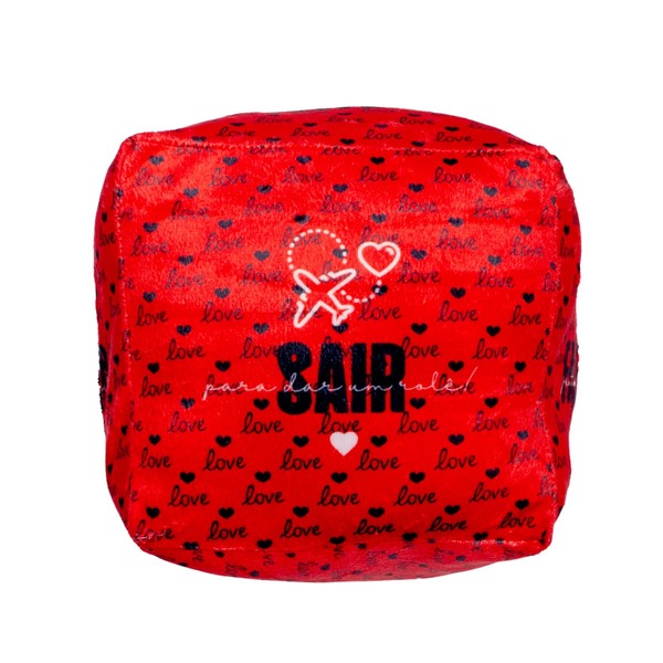 Almofada Decorativa Divertida Cubo 25 Cm Planos Pra Hoje Verm