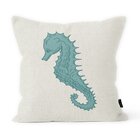 Almofada Decorativa Finezza Em Linho Cru Cavalo Marinho - 45x