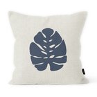 Almofada Decorativa Finezza Em Linho Cru Costela De Adão Azul