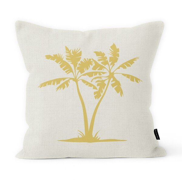 Almofada Decorativa Frinezza Em Linho Cru Coqueiro Dourado -