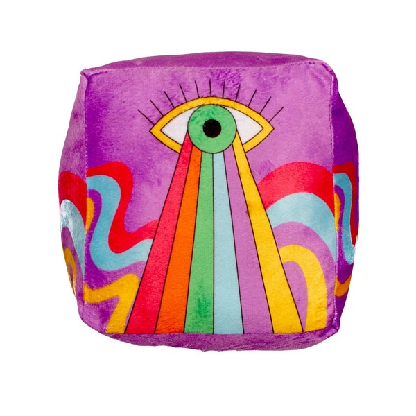 Almofada Decorativa Infantil Cubo 25 Cm Olho Colorido Roxo