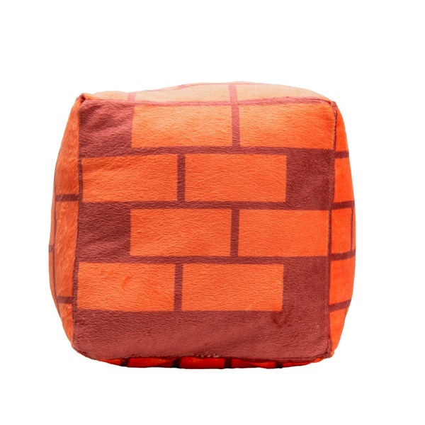 Almofada Decorativa Infantil Cubo 25 Cm Tijolo Laranja