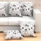 Almofada Decorativa Jornal Grande 60cm X 60cm Com Refil Jacqu