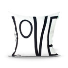 Almofada Decorativa Love Preta E Branca Estampada 3 Unidades