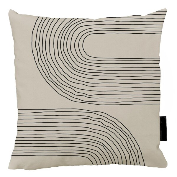 Almofada Decorativa Off White Butter Preta 40x40cm - Capa Com