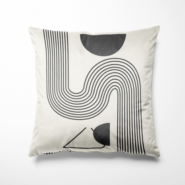 Almofada Decorativa Off White Estampada Vega 40x40cm Preto Ci