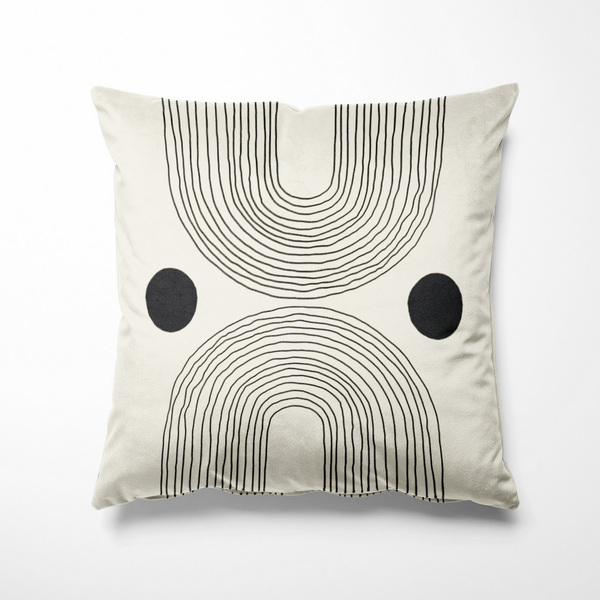 Almofada Decorativa Off White Sunny Preta 40x40cm - Capa Com