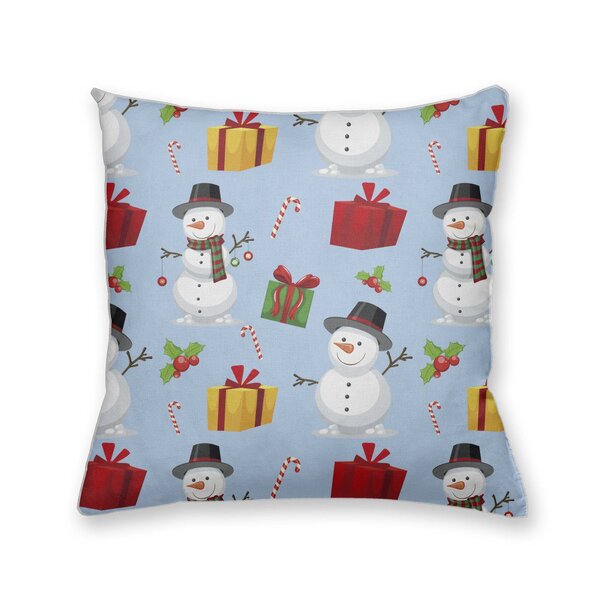 Almofada Decorativa Own Bonecos De Neve E Presentes Azul - 45