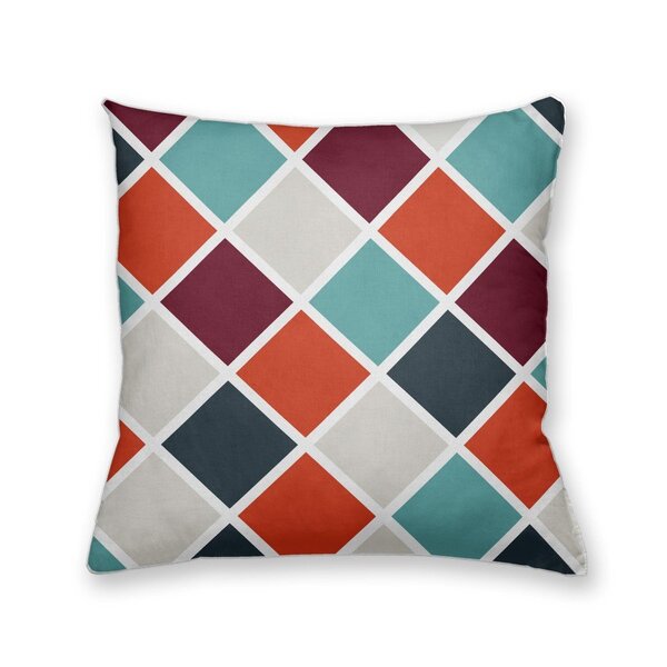 Almofada Decorativa Own Geométrica Losangos Laranja E Azul -