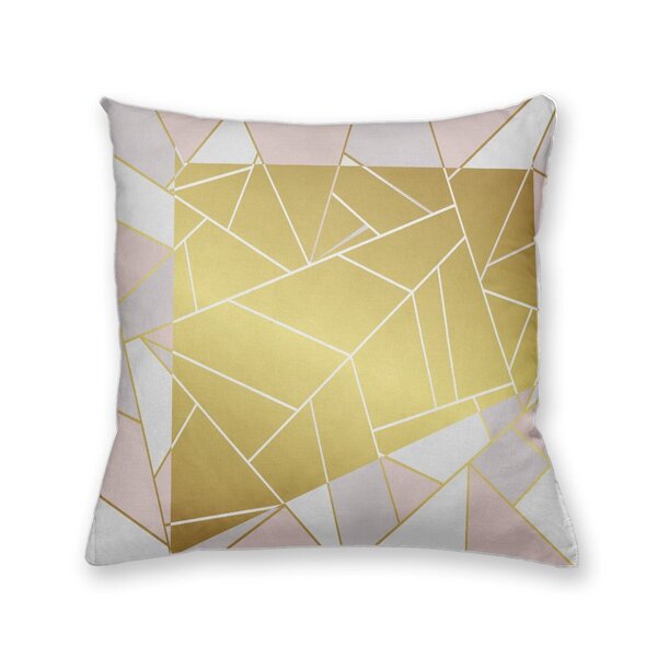 Almofada Decorativa Own Geométrica Rosa E Dourado - 45x45 Cm