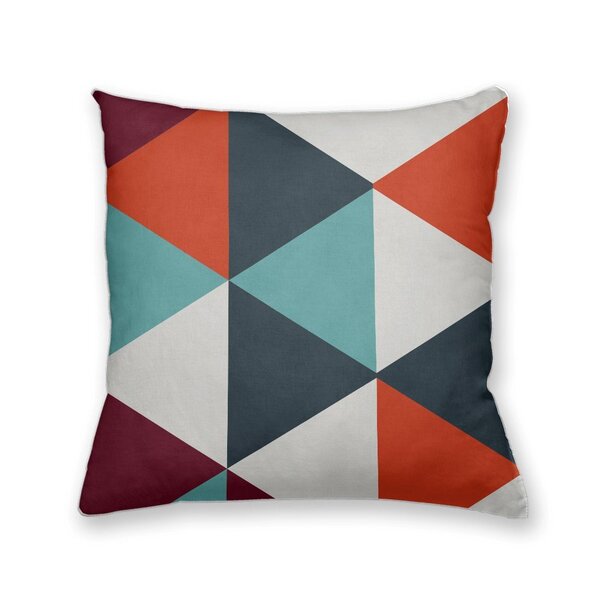 Almofada Decorativa Own Geométrica Triângulos Laranja E Azul