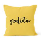 Almofada Decorativa Own Gratidão Amarela - 45x45 Cm