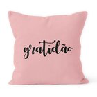 Almofada Decorativa Own Gratidão Rosa - 45x45 Cm