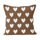 Almofada Decorativa Own Marrom Corações - 45x45cm