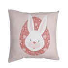 Almofada Decorativa Own Rosa Com Coelho Da Páscoa Tecido Conf