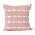 Almofada Decorativa Own Rosa Com Corações Brancos - 45x45 Cm