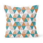 Almofada Decorativa Own Triângulos Laranja E Azul - 45x45 Cm