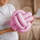 Almofada Decorativa Para Cama De Nó Lilás, Rosa E Roxo 3 Unid