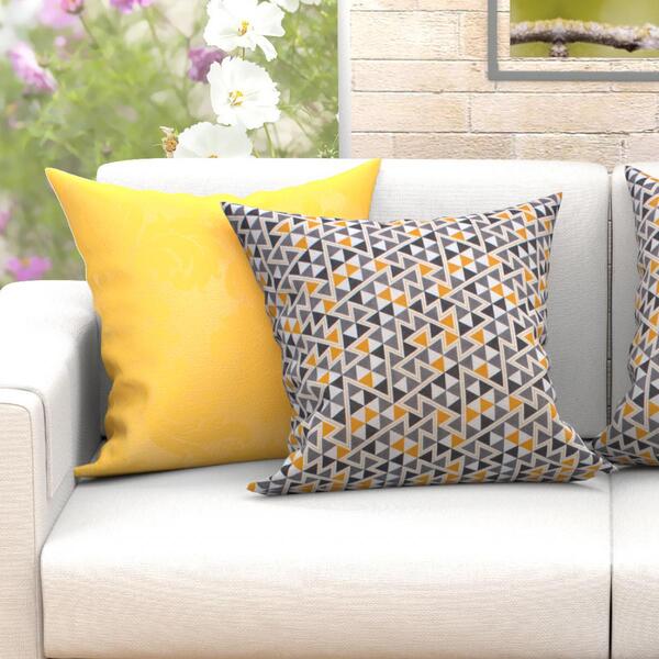 Almofada Decorativa Para Sala Amarela 60cm X 60cm 2 Unidades