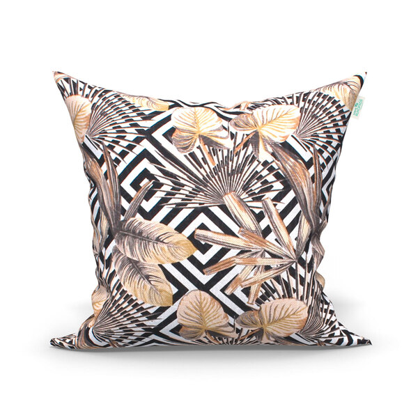 Almofada Decorativa Para Sala Preta Nord Tecido Jacquard 45cm