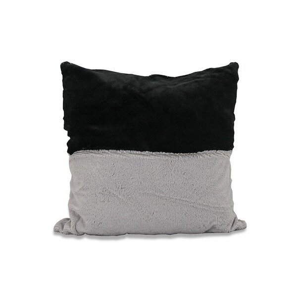 Almofada Decorativa Peluciada Preta E Cinza Pelo Curto - 45x4