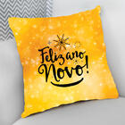 Almofada Decorativa Personalizado Natal Feliz Ano Novo Dourado