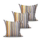 Almofada Decorativa Preta Listrada Clássica 3 Unidades 45cm X