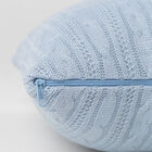 Almofada Decorativa Quadrada Tricot - Azul Claro