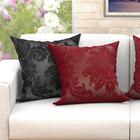 Almofada Decorativa Vermelha E Preta Jacquard 60cm X 60cm 2 U