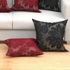 Almofada Decorativa Vermelha E Preta Jacquard 60cm X 60cm 2 U