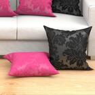 Almofada Decorativas Grande Preta E Pink Para Sala 60cm X 60c
