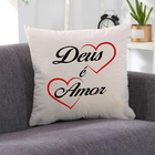 Almofada Deus É Amor 40x40cm - Serigrafada Frente E Verso - S