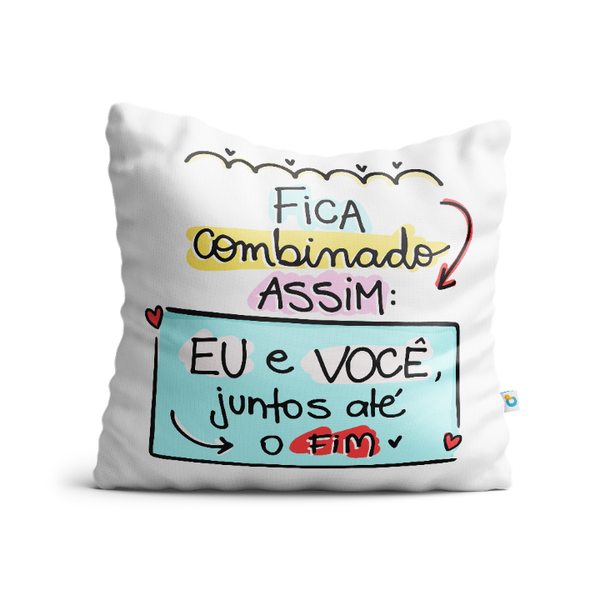 Almofada Dia Dos Namorados Juntinhos Até O Fim - Almofada Rosa