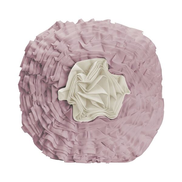 Almofada Drapê Flor Com Enchimento Drapeada Delicada Rose