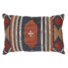 Almofada Retangular Dupla Face Kilim Algodão Bege 30x50cm Jacquard Tecidos