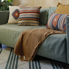 Almofada Retangular Dupla Face Kilim Algodão Bege 30x50cm Jacquard Tecidos